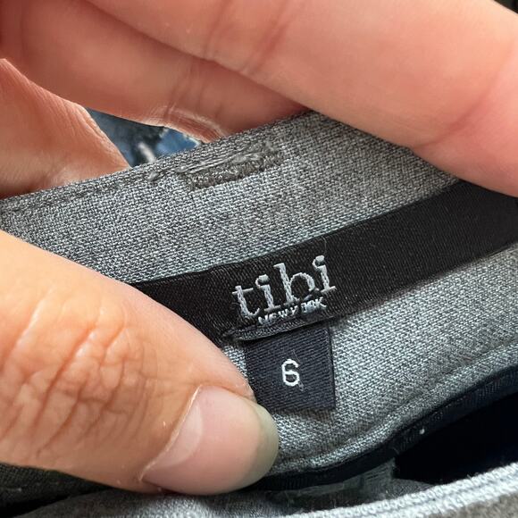 Tibi Gray Heather Tailored Leg Slit Trousers Size 6 - Picture 4 of 5